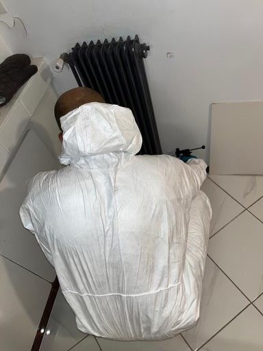Désinsectisation minutieuse en intérieur, derrière un radiateur